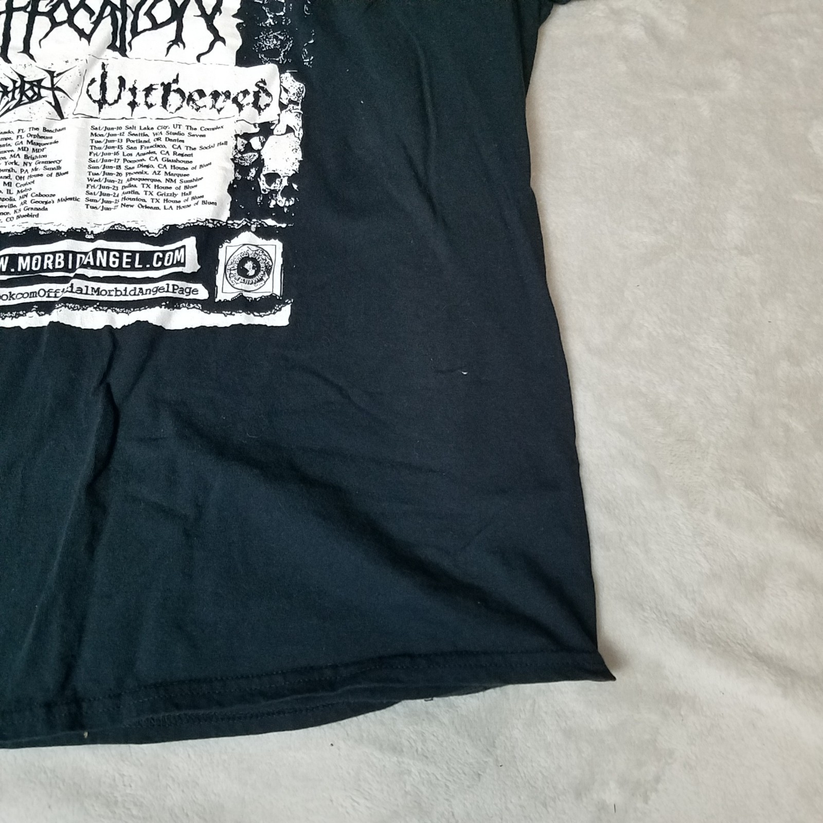 Morbid Angel MEDIUM black t-shirt from 2017 USA Tour Gilden Size 2XL