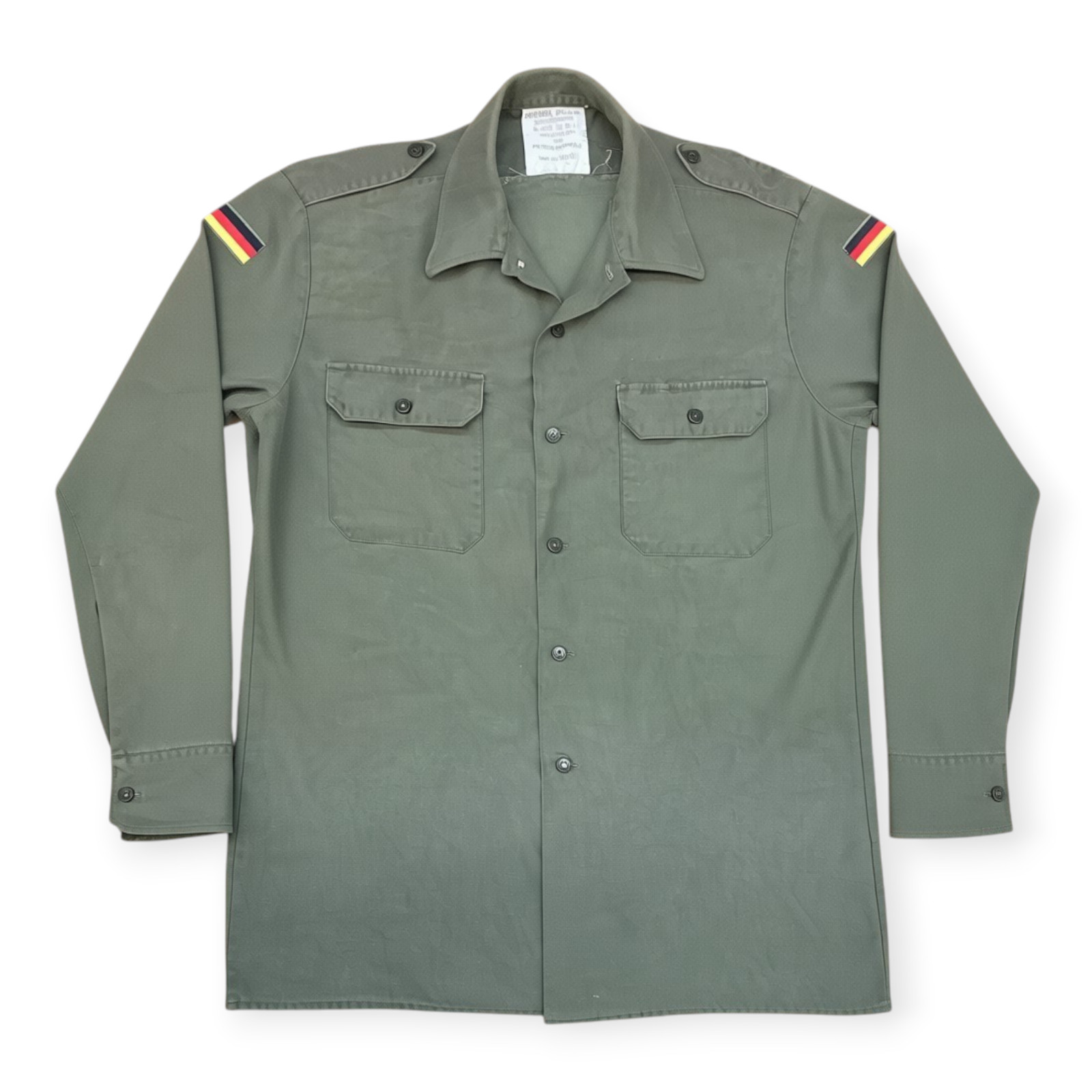 Vintage West German Army Bundeswehr Field Shirt / Olive Drab / Issued / Sm-L