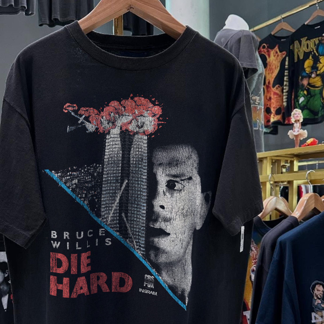 90s Die Hard Bruce Willis Classic T-Shirt Black XL