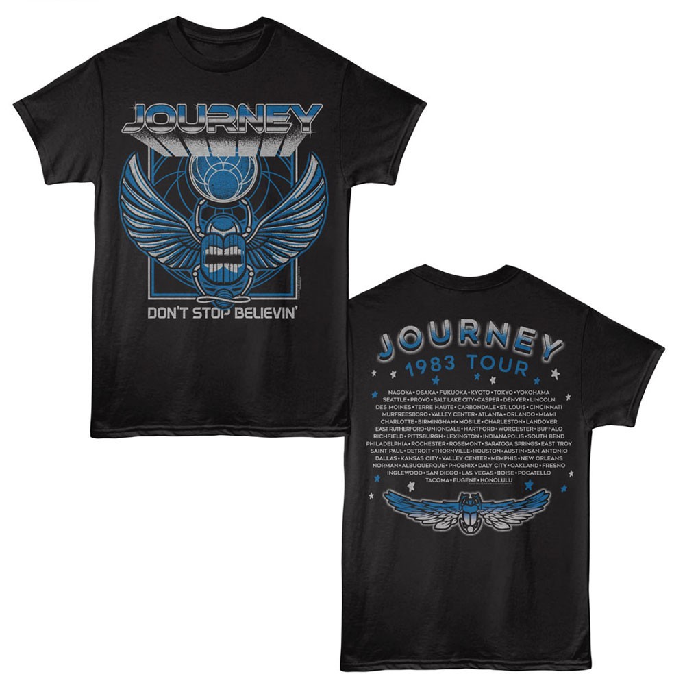 Journey 1983 Don’t Stop Believin Tour Locations Men’s T Shirt Band Music Merch