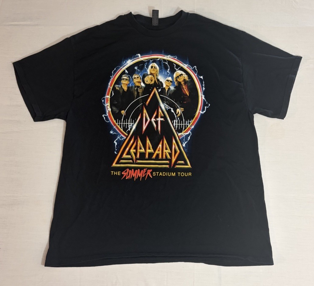 Def Leppard Tour Shirt XL Black 2024 Summer Stadium Concert Band Graphic Tee