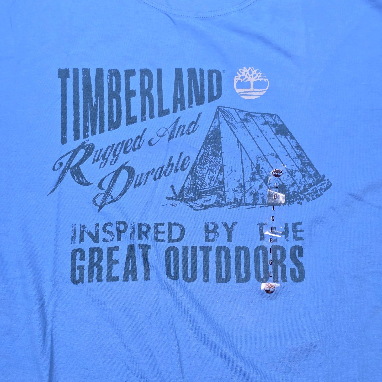 Timberland Great Outdoors Graphic T-Shirt Men’s Size L Blue Rugged & Durable NWT