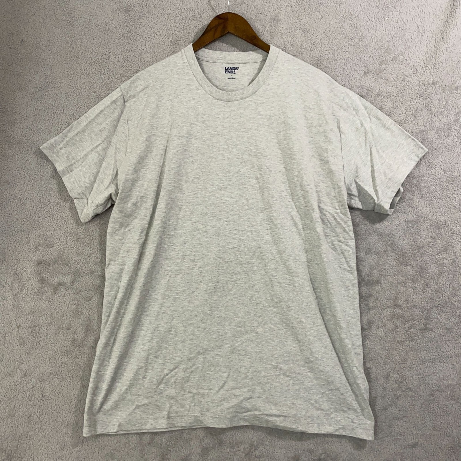 NWOT Lands’ End Men’s XL Gray Crewneck T-Shirt 46-48 100% Cotton