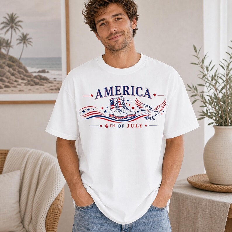 Patriotic 4th of July T-Shirt, Pop-Art Statue of Liberty Tee Summer Outfit