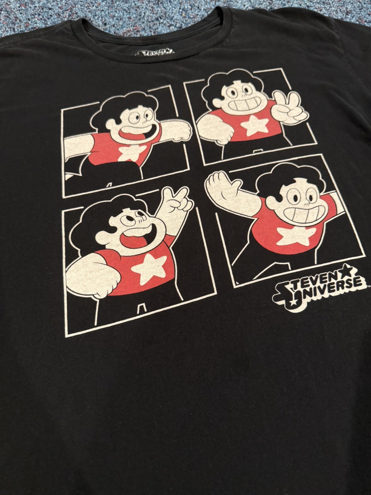 Steven Universe 4 Poses In Boxes Men’s T-Shirt Black Size XL (X-Large) Hot Topic