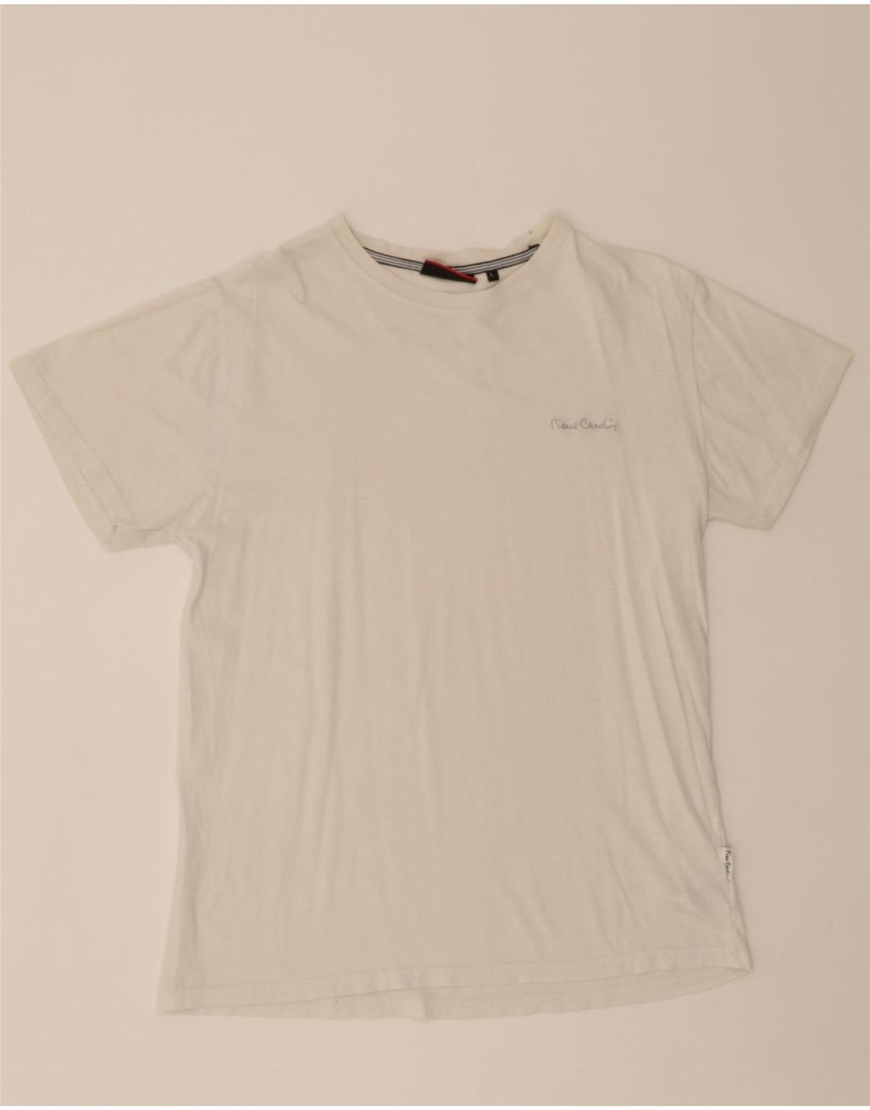 PIERRE CARDIN Mens T-Shirt Top Large White Cotton VH13