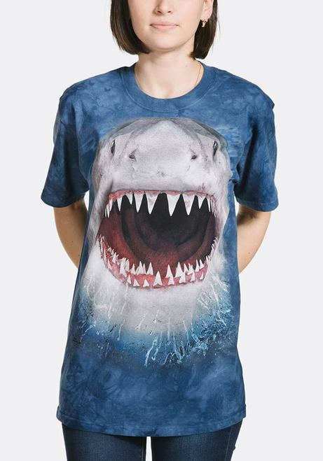 Wicked Nasty Shark Teeth Jaws Blue Aquatic Fish Tank The Mountain T-Shirt L-4X
