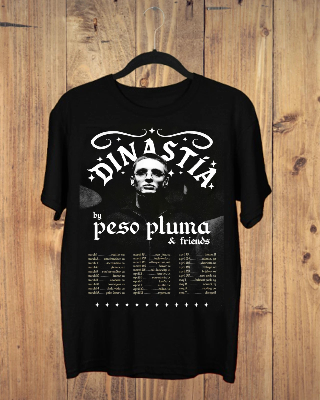 Peso Pluma Announces DINASTÍA Tour in US T-shirt Full Size S-5XL