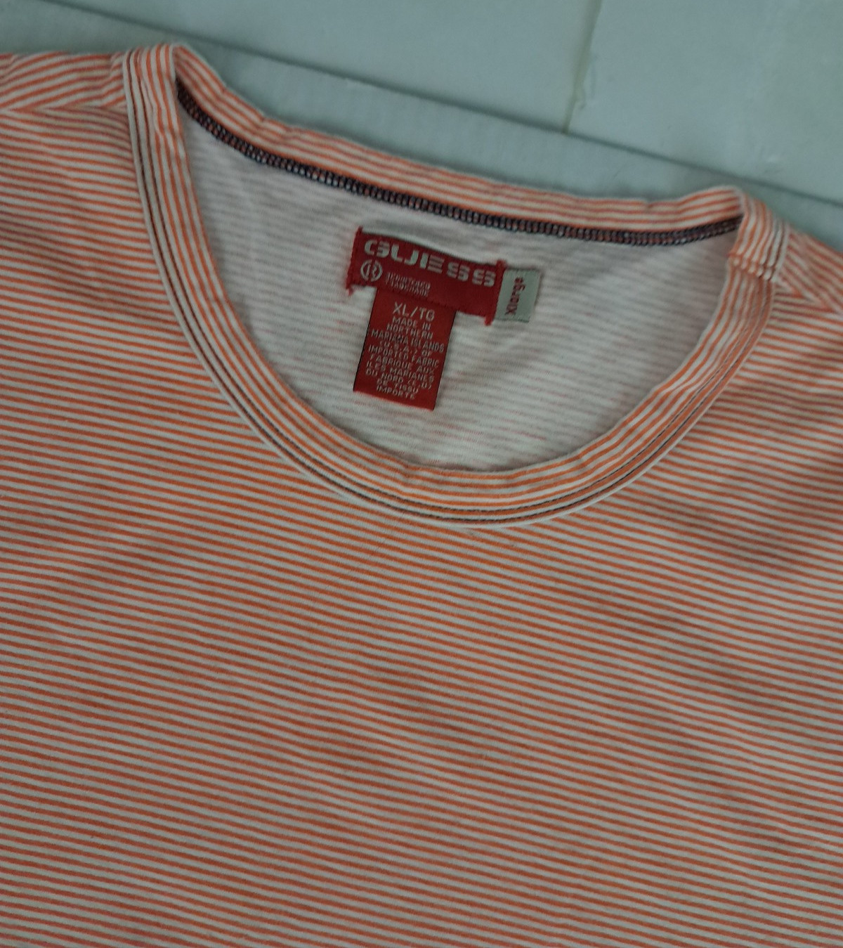 Vintage Guess Jeans 1981 Orange Striped X-Large Y2K Shirt