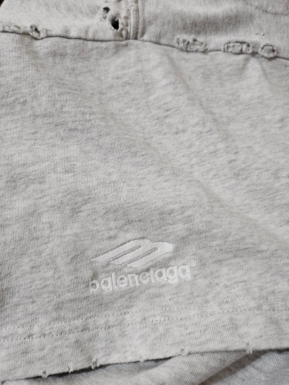 Balenciaga 3B Sports Icon Repaired Destroyed Oversized T-Shirt Gray Size 2