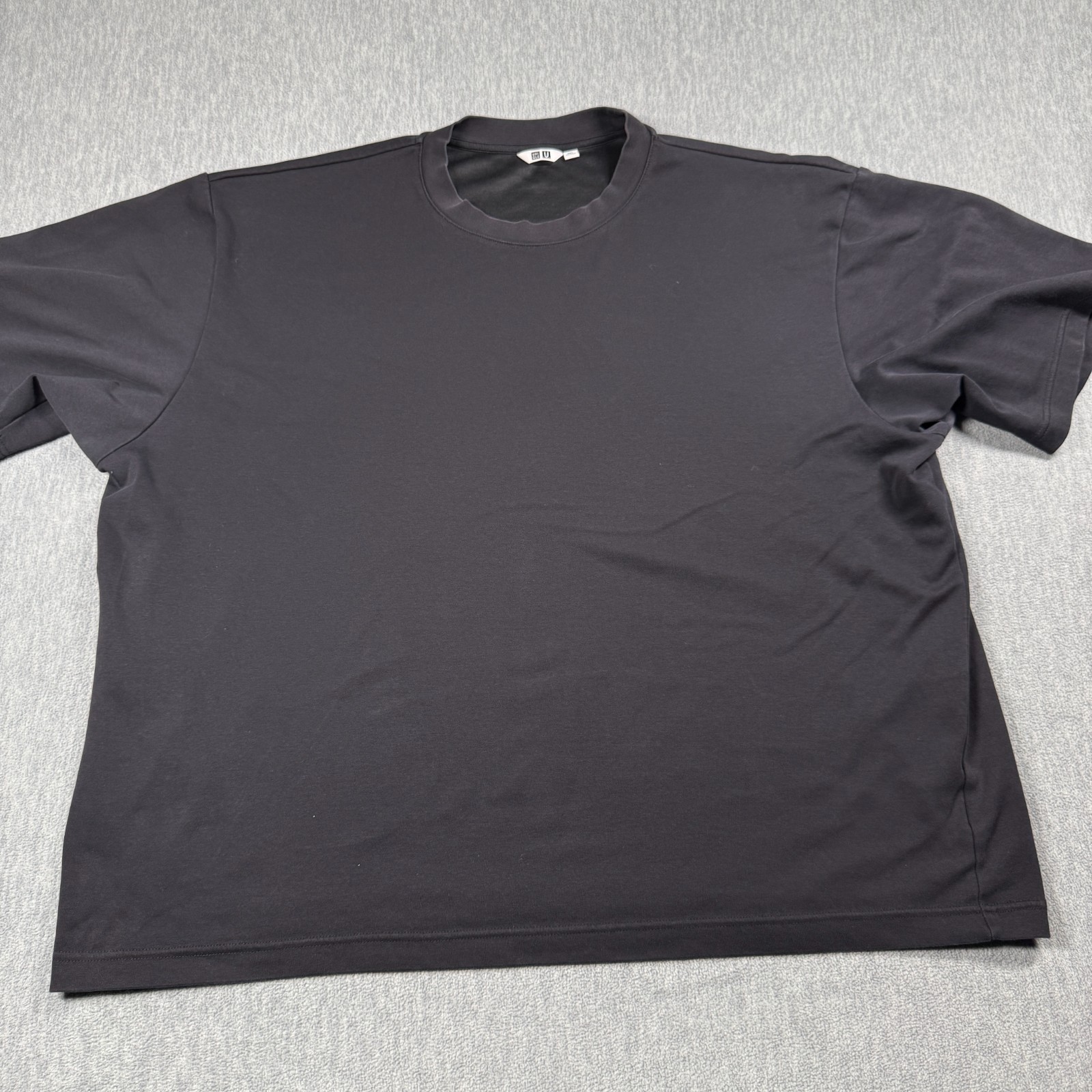 Uniqlo Shirt Mens 3XL Black AIRism U Crew Neck Oversized Short Sleeve Blank Tee