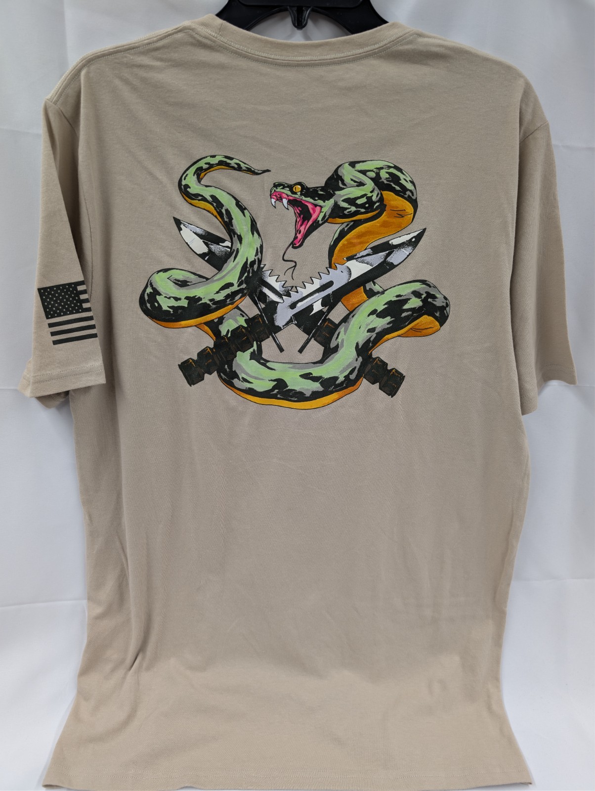 Under Armour Men’s Freedom Snake Knife Cotton Desert Sand T-Shirt Sz L New