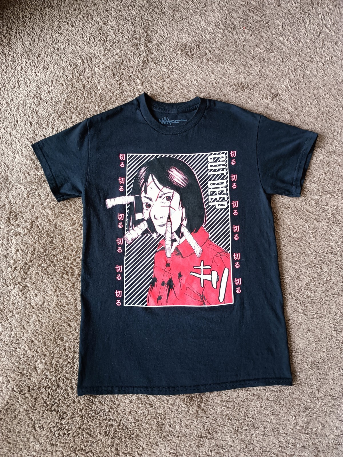 Mako Vice T-Shirt Men’s Size Small Graphic Print Black Anime Shirt