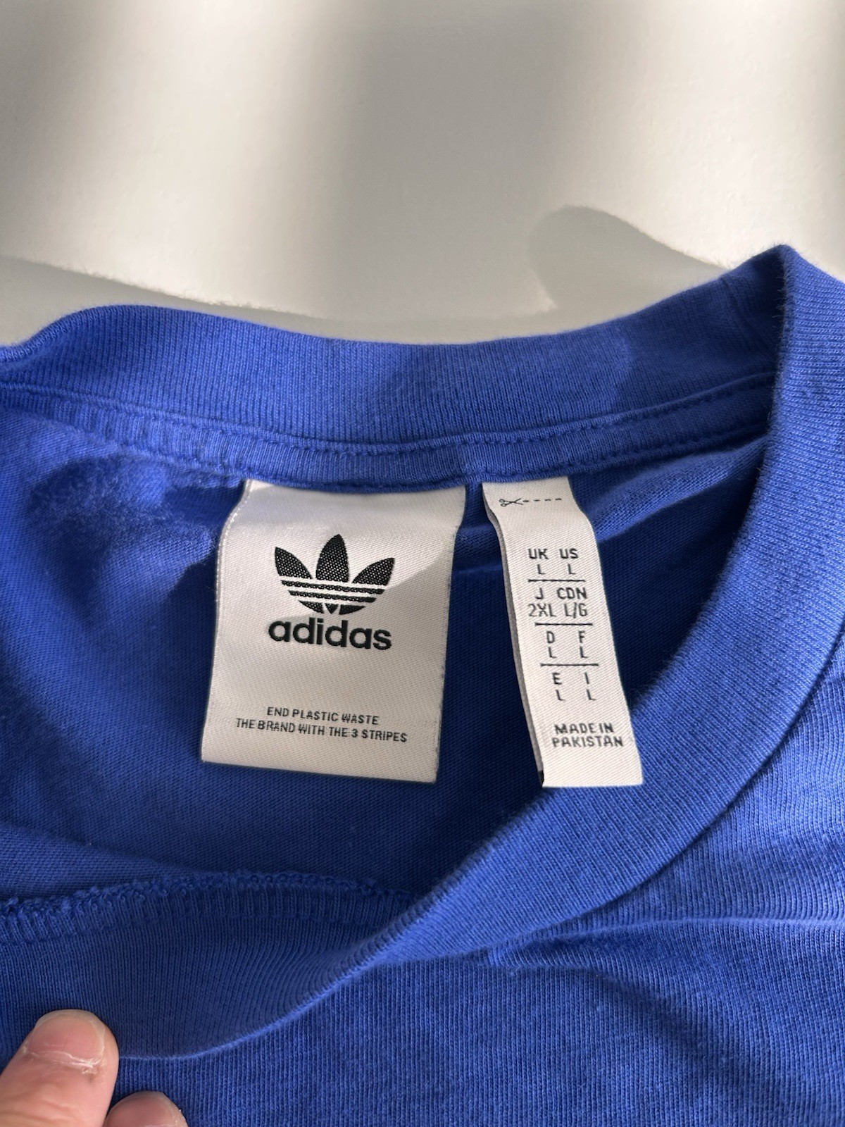 Adidas Originals Trefoil T Shirt Mens Large Blue Embroidered Logo Casual Tee