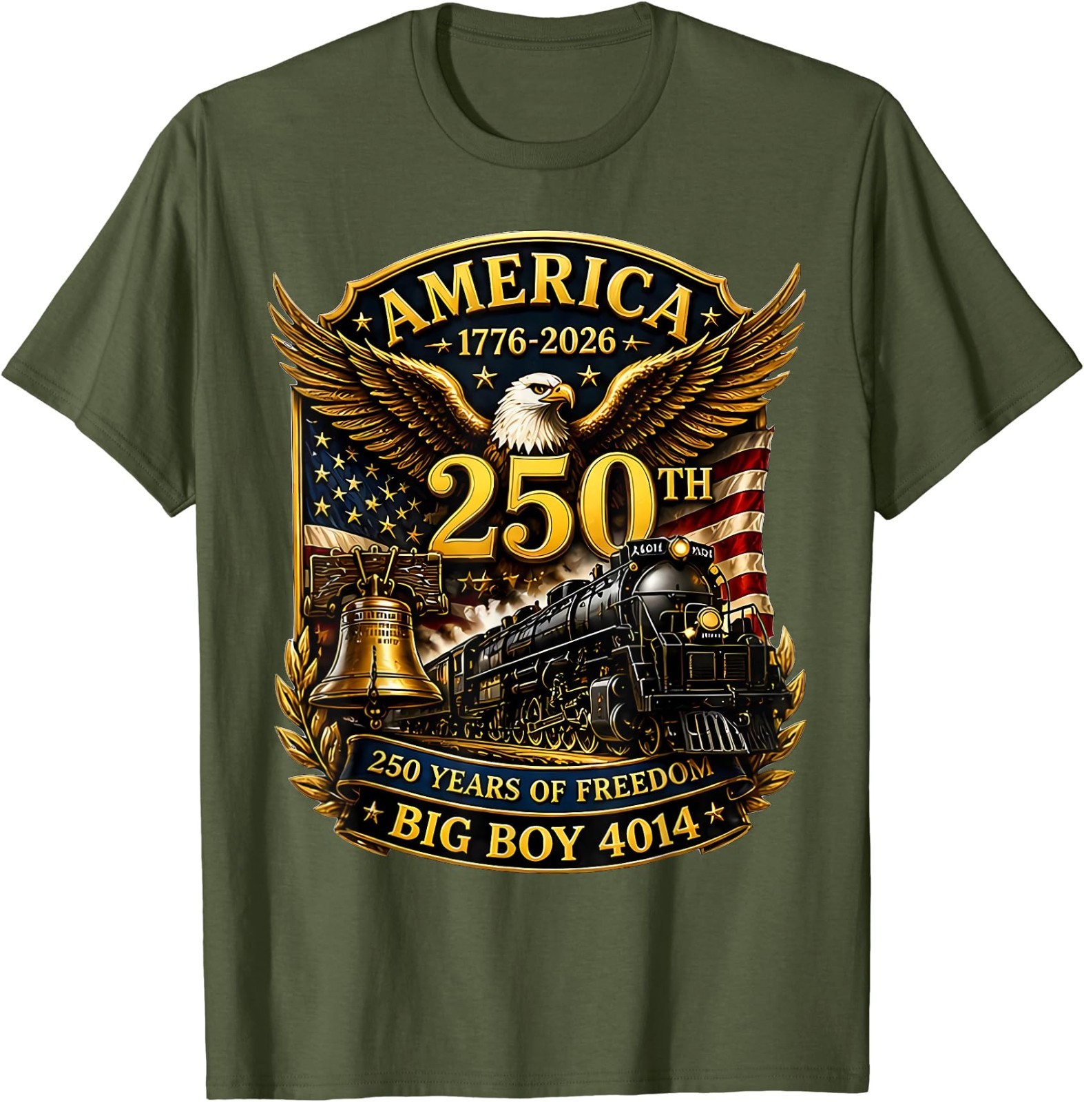 Big Boy 4014 Train USA 250th Anniversary Patriotic American T-Shirt