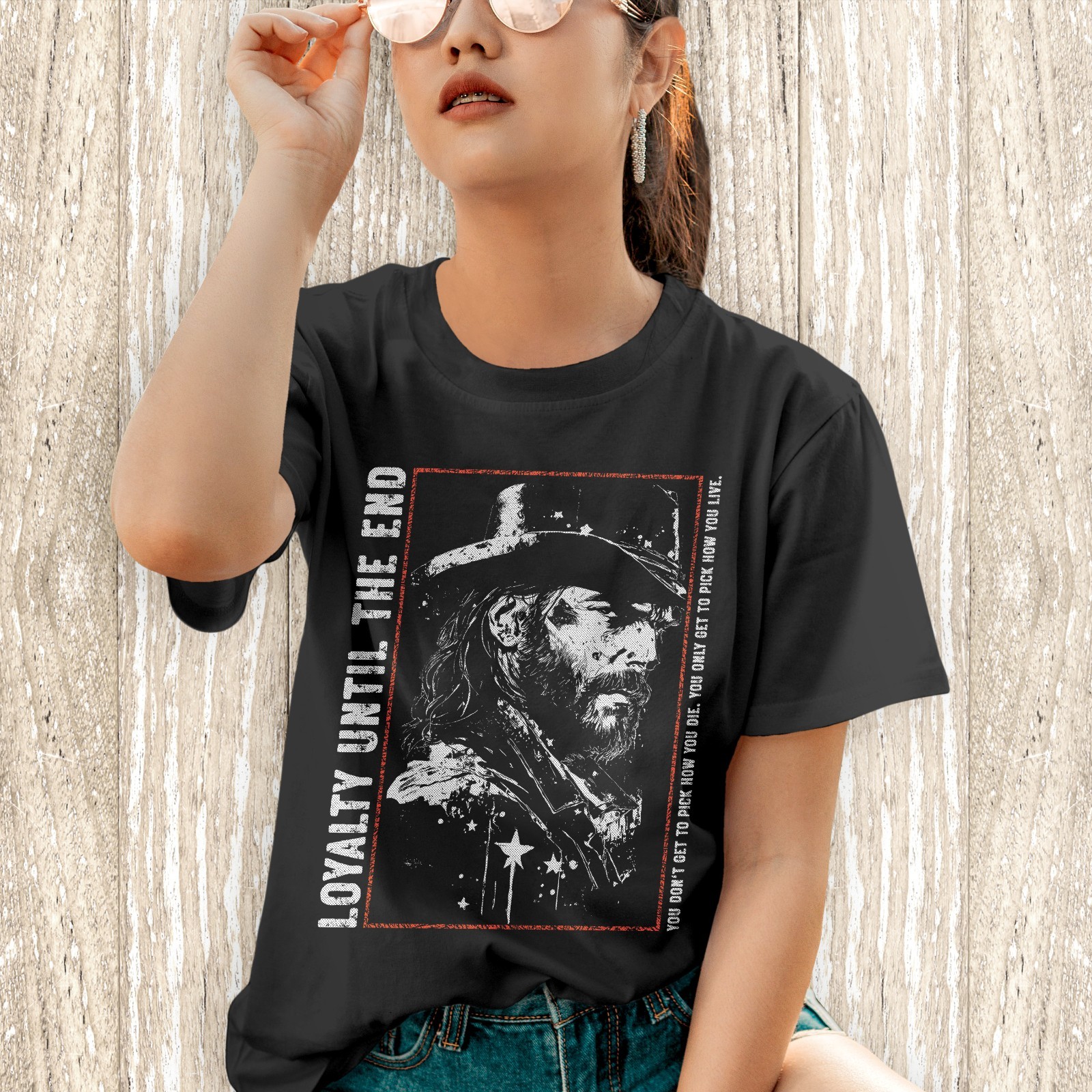 Western Gunslinger Style Unisex Tee, RDR 2, Outlaw Cowboy Graphic T-Shirt