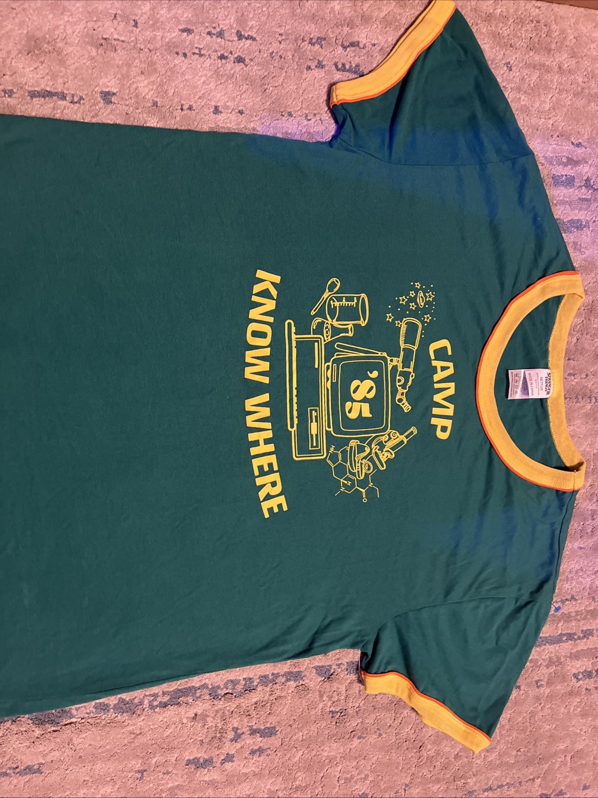 Spirit Halloween Camp Know Where T Shirt Short Sleeve Ringer Size LARGE