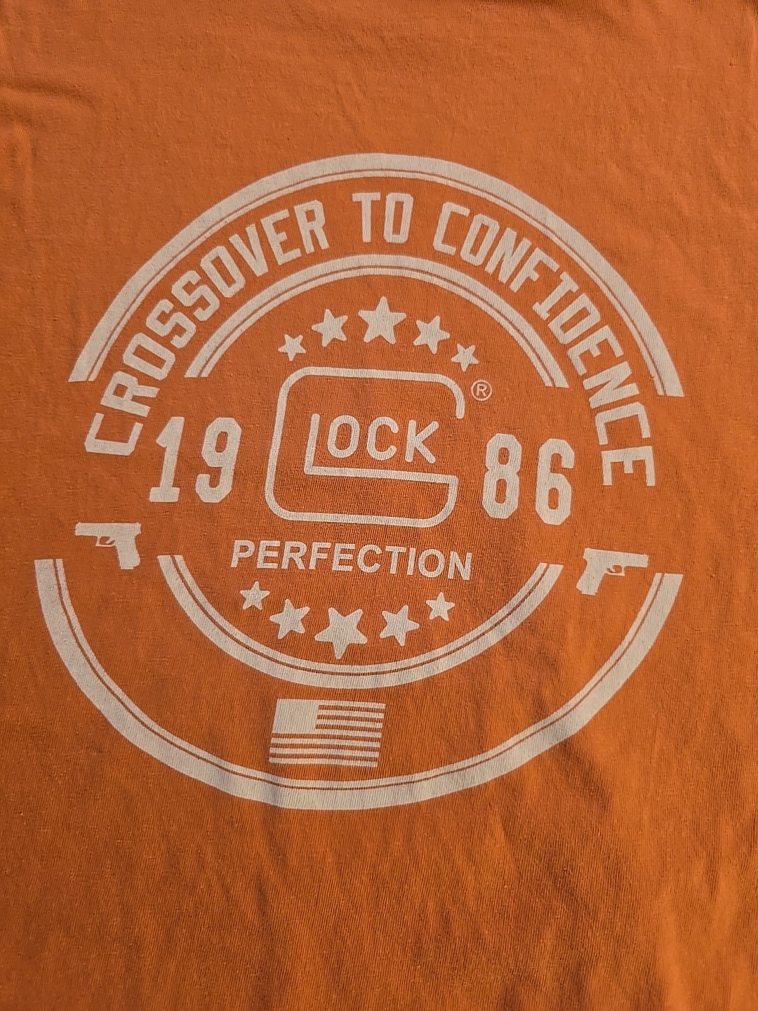 GLOCK Perfection 1986 T-Shirt Comfort Colors Peach Men’s Medium Crossover…