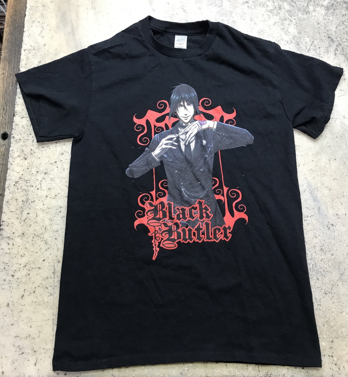 Black Butler Shirt Adult Small Black Short Sleeve Manga Anime Tee – Fast Ship!