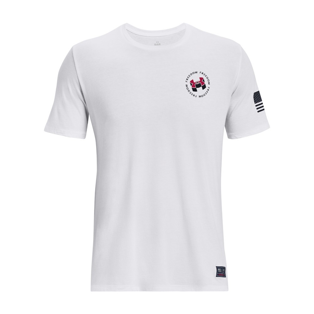 Under Armour 1377067 Men’s UA Freedom Freedom Amp 4 T-Shirt, White, Medium