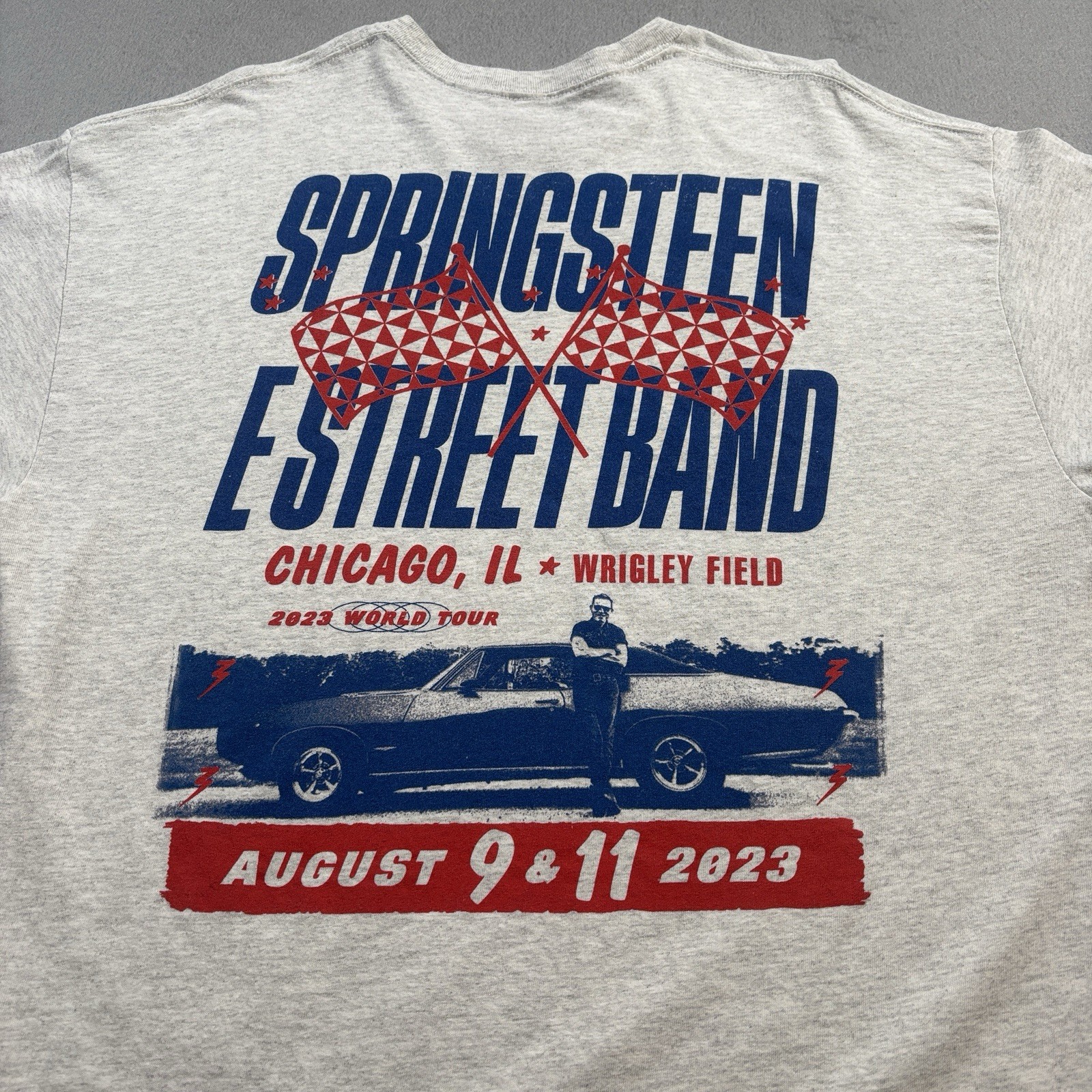 Bruce Springsteen & E Street Band Tour 2023 Chicago Shirt Mens XL Gray