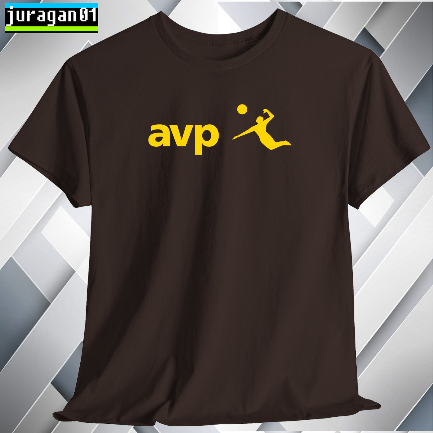 AVP Beach Volleyball Shirt Black Navy White Grey Red Orange Choco Size S to 5XL