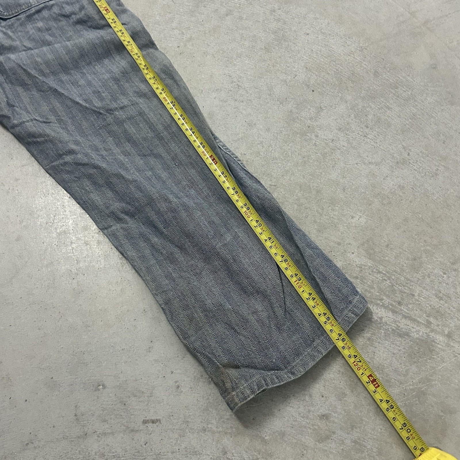 True Vintage 30s/40s Striped Coverall Sanfordized Jumpsuit Distressed Size 12