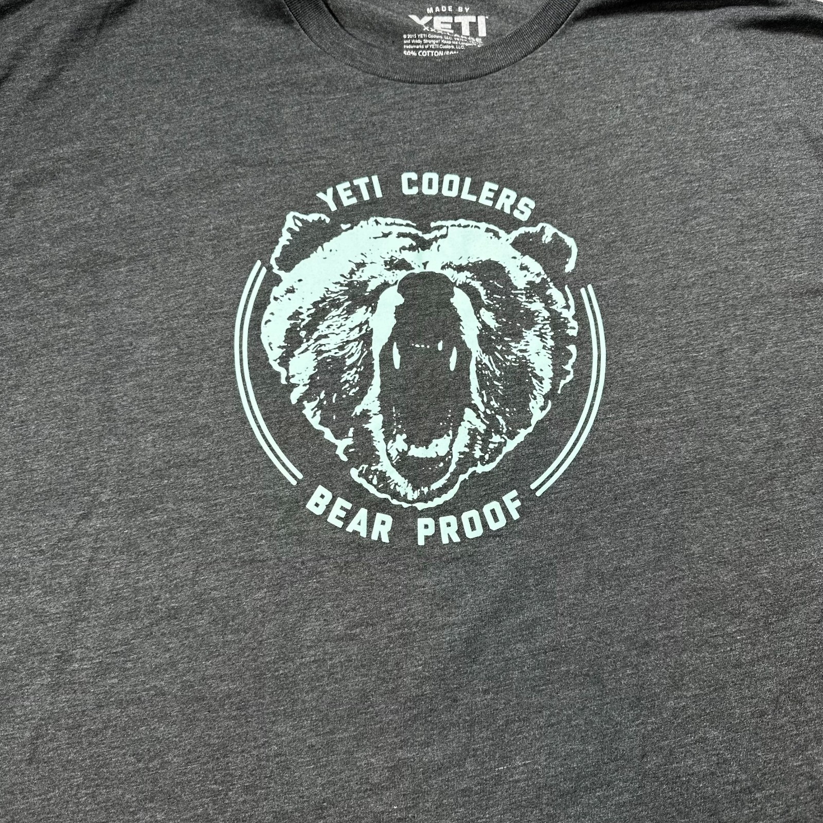 YETI Coolers T Shirt Mens 3XL Dark Gray Bear Proof Graphic Tee Outdoor