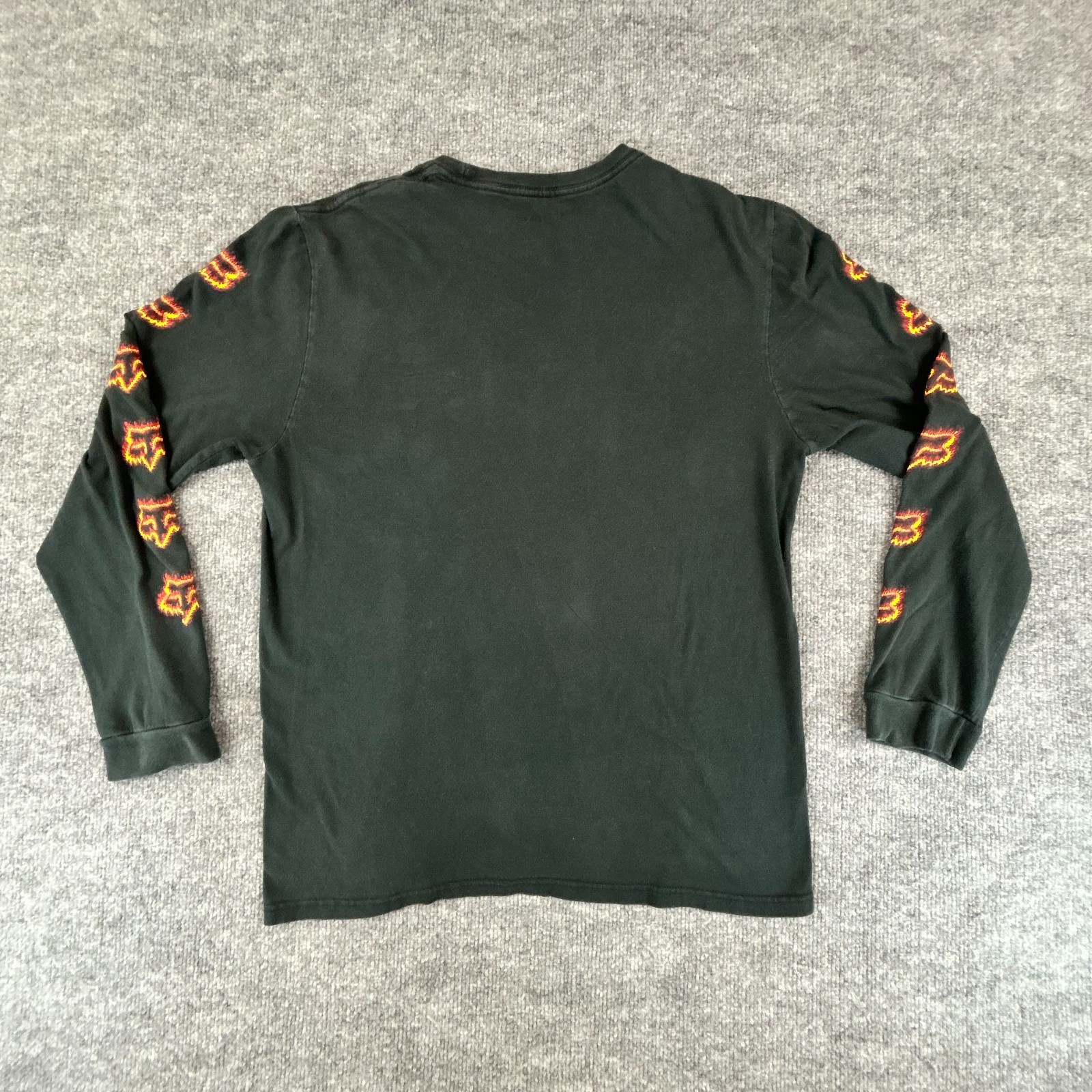 Fox Racing Shirt Mens Medium Black Motocross Faded Biker Streetwear Pullover Y2K