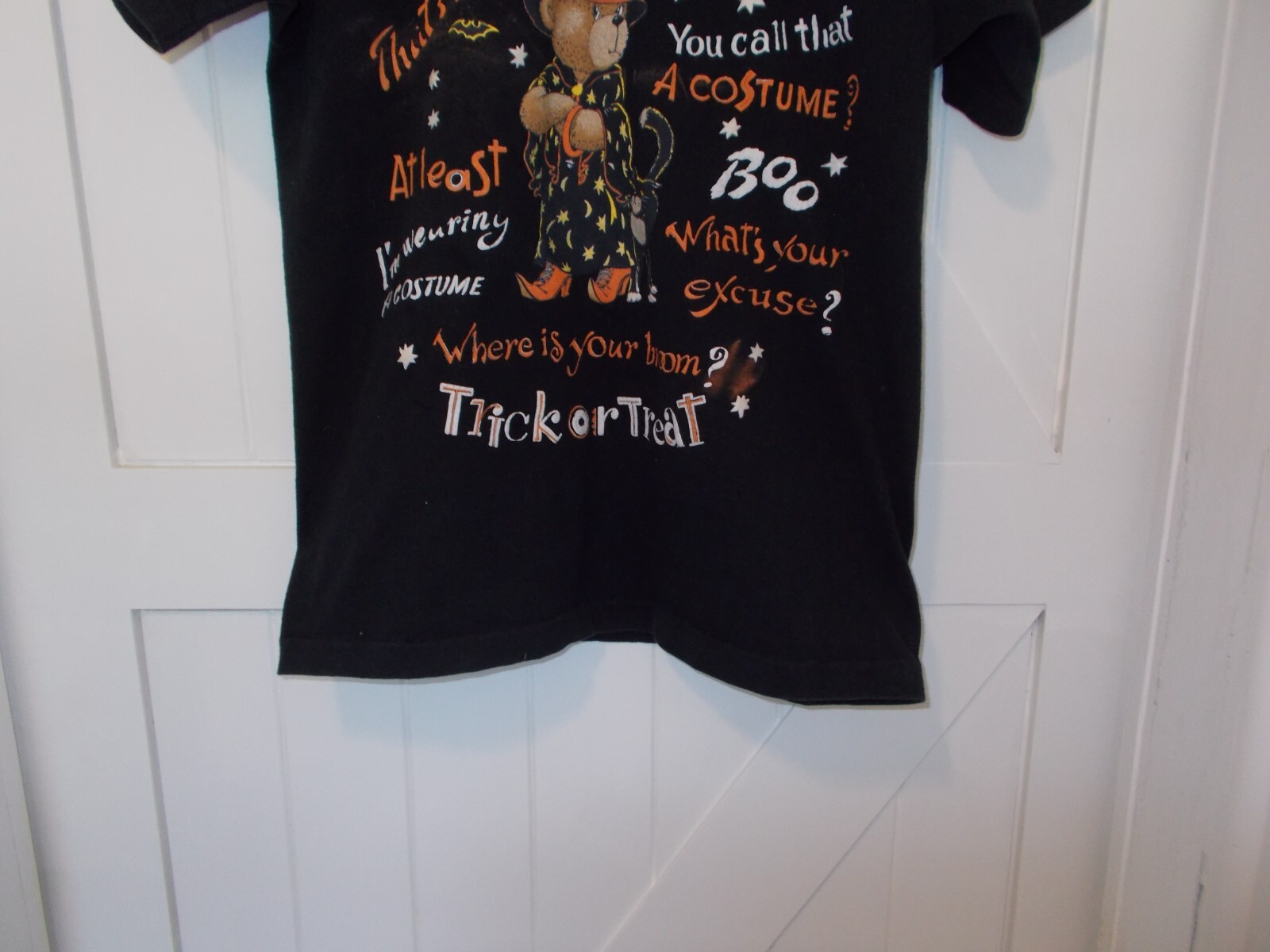 VTG Single Stitch Halloween Teddy Bear Witch T-Shirt Size L Trick or Treat