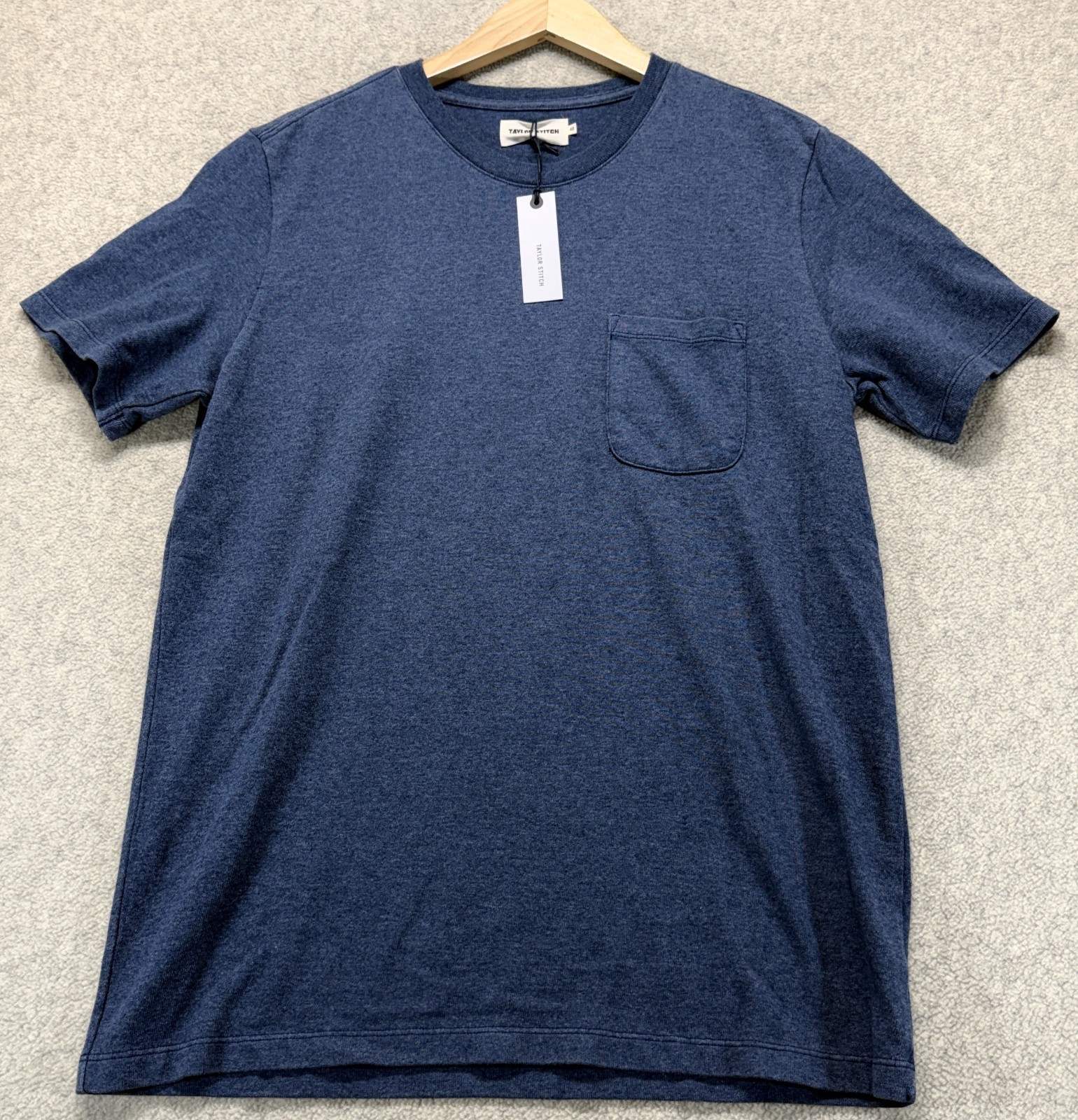 NWT Taylor Stitch Mens The Heavy Bag Tee Dusty Blue Short Sleeve Crew Neck M-40