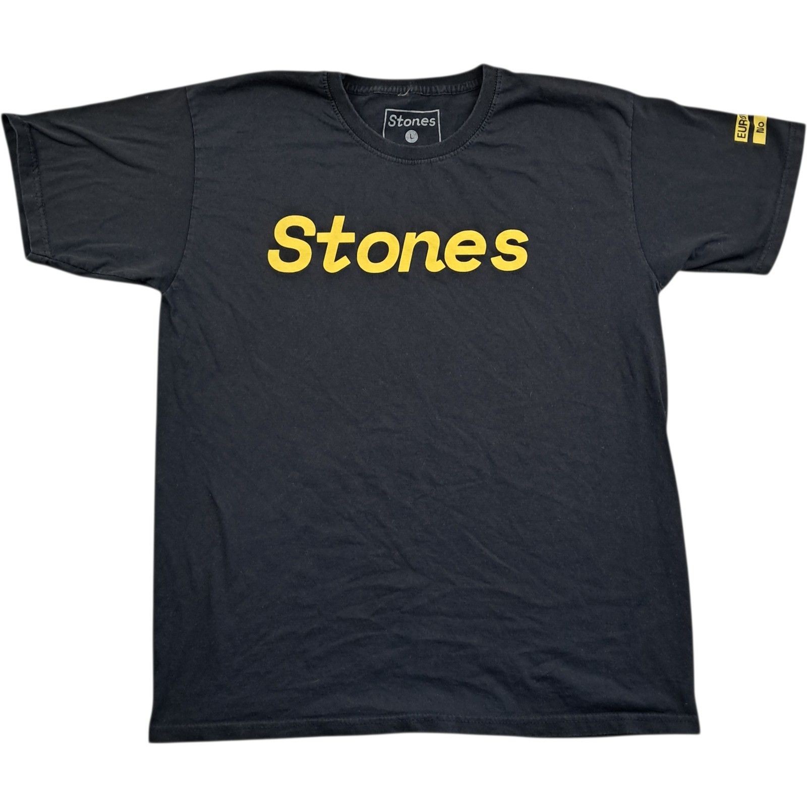 The Rolling Stones T Shirt L Men’s Black Cotton Tour Concert Graphic Rock N Roll