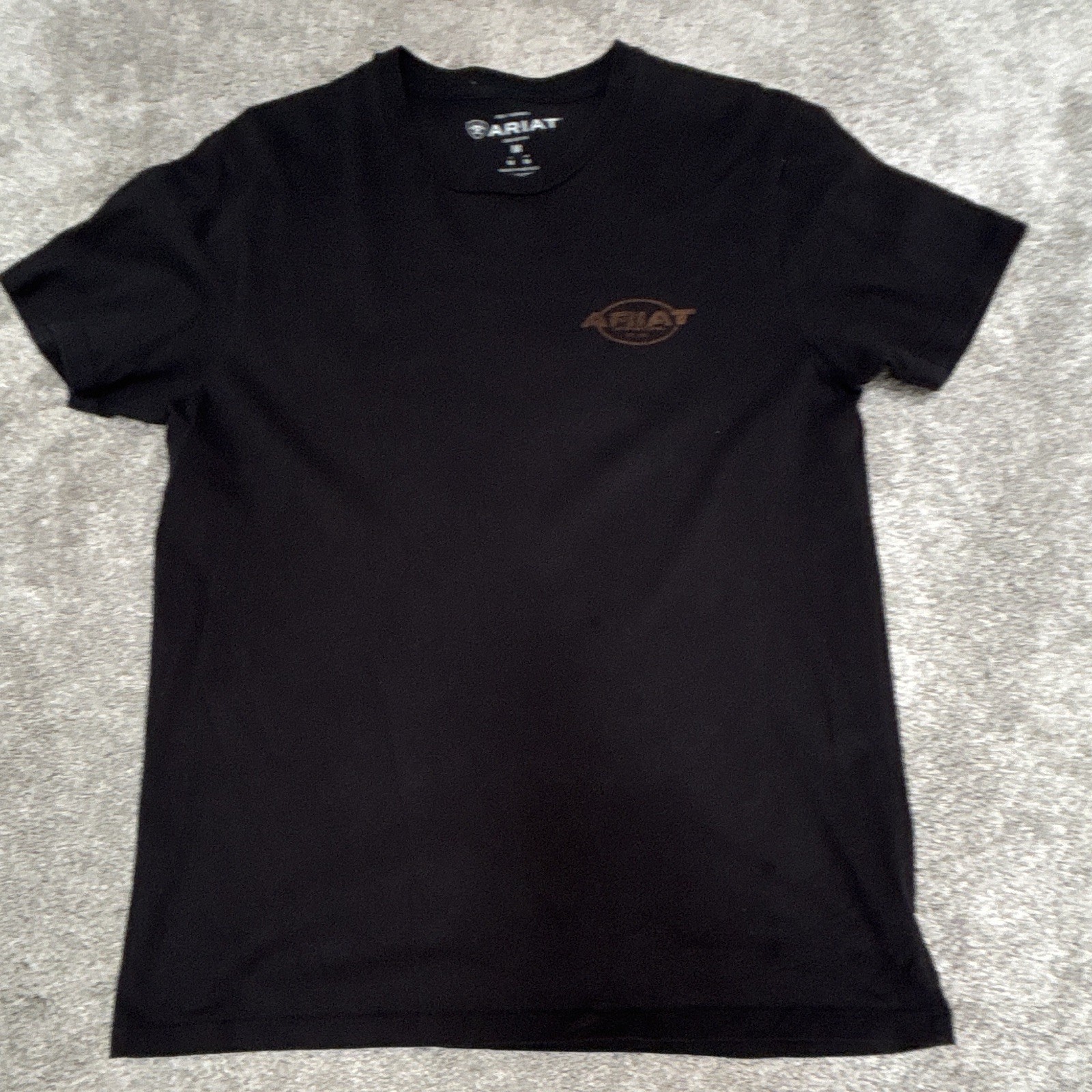 Ariat Black Men’s Medium Crew Neck Short Sleeve T-Shirt FREE SHIPPING