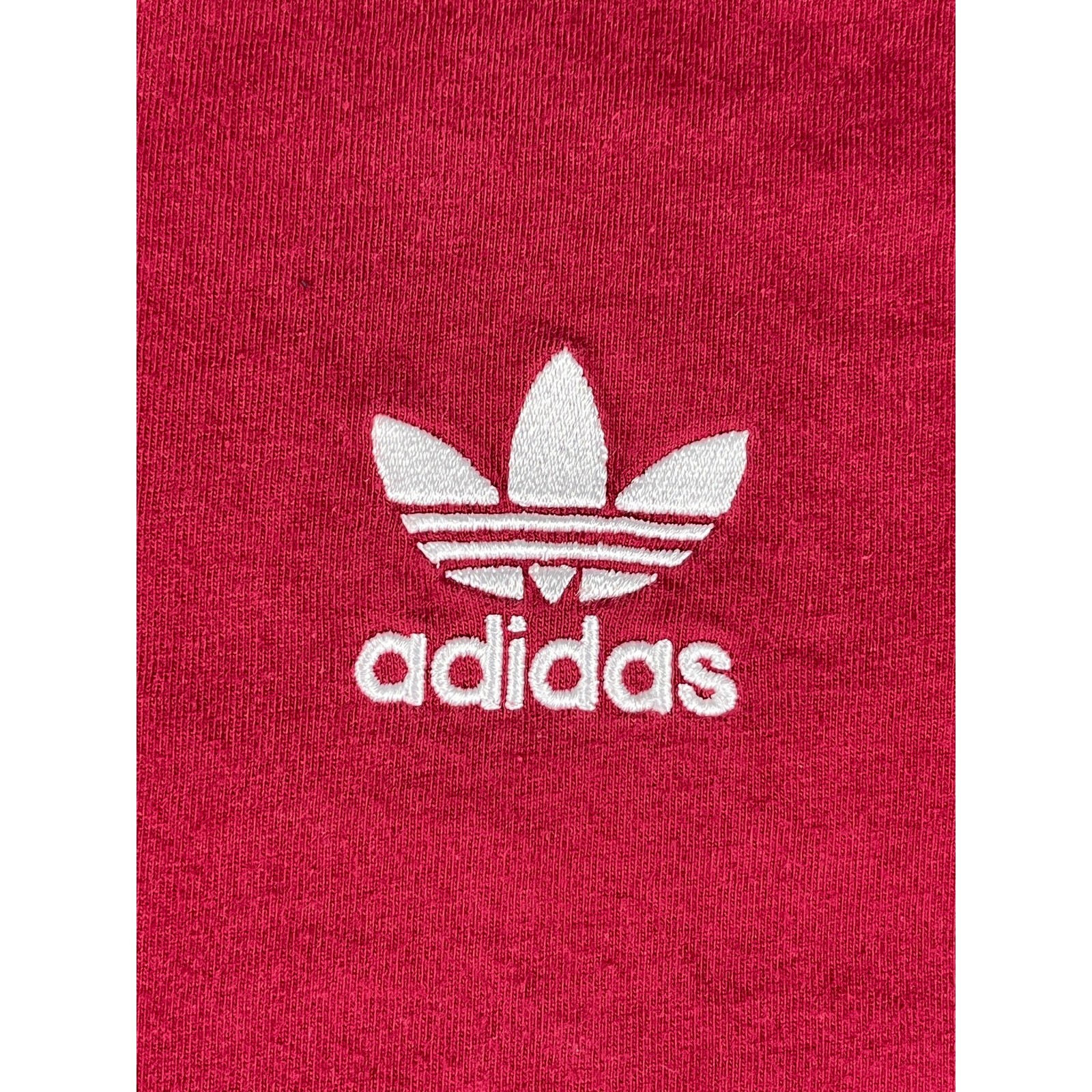 Adidas Originals Trefoil T-Shirt Large L Maroon White 3-Stripes Crewneck Cotton