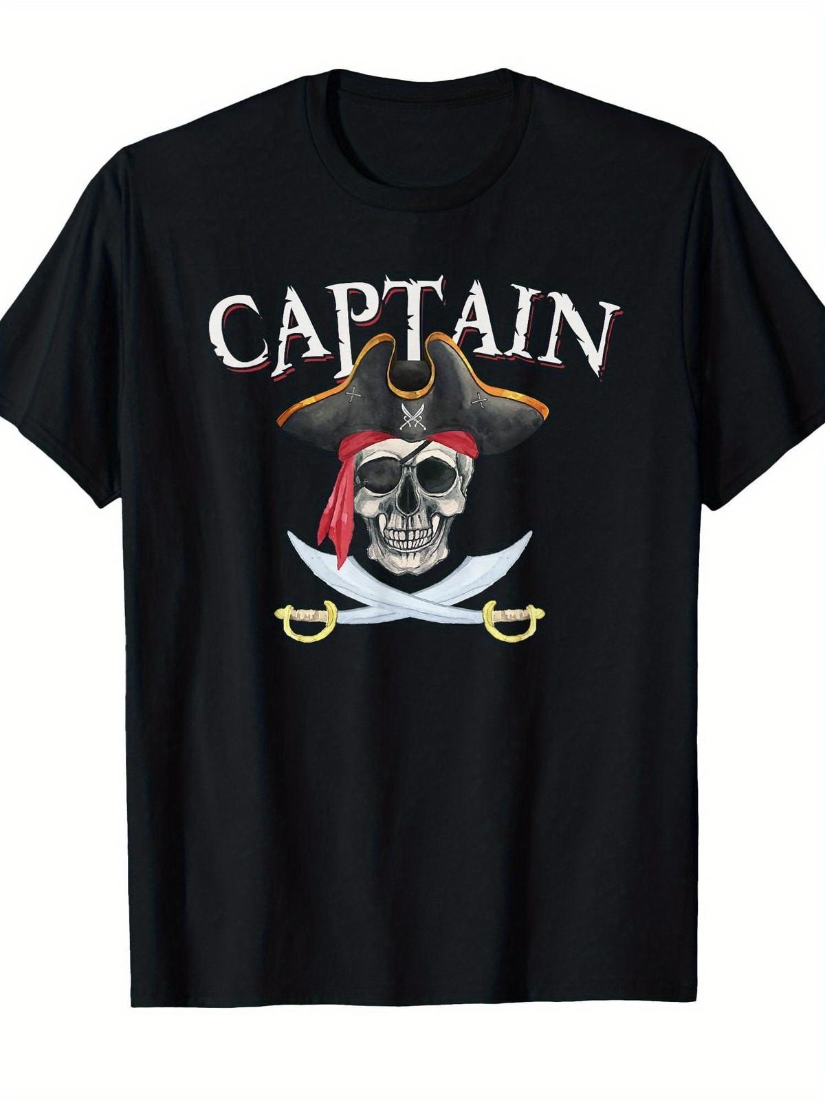 Men’s Pirate Skull & Nautical Sailing T-Shirt Crew Neck Short Sleeve Shirt