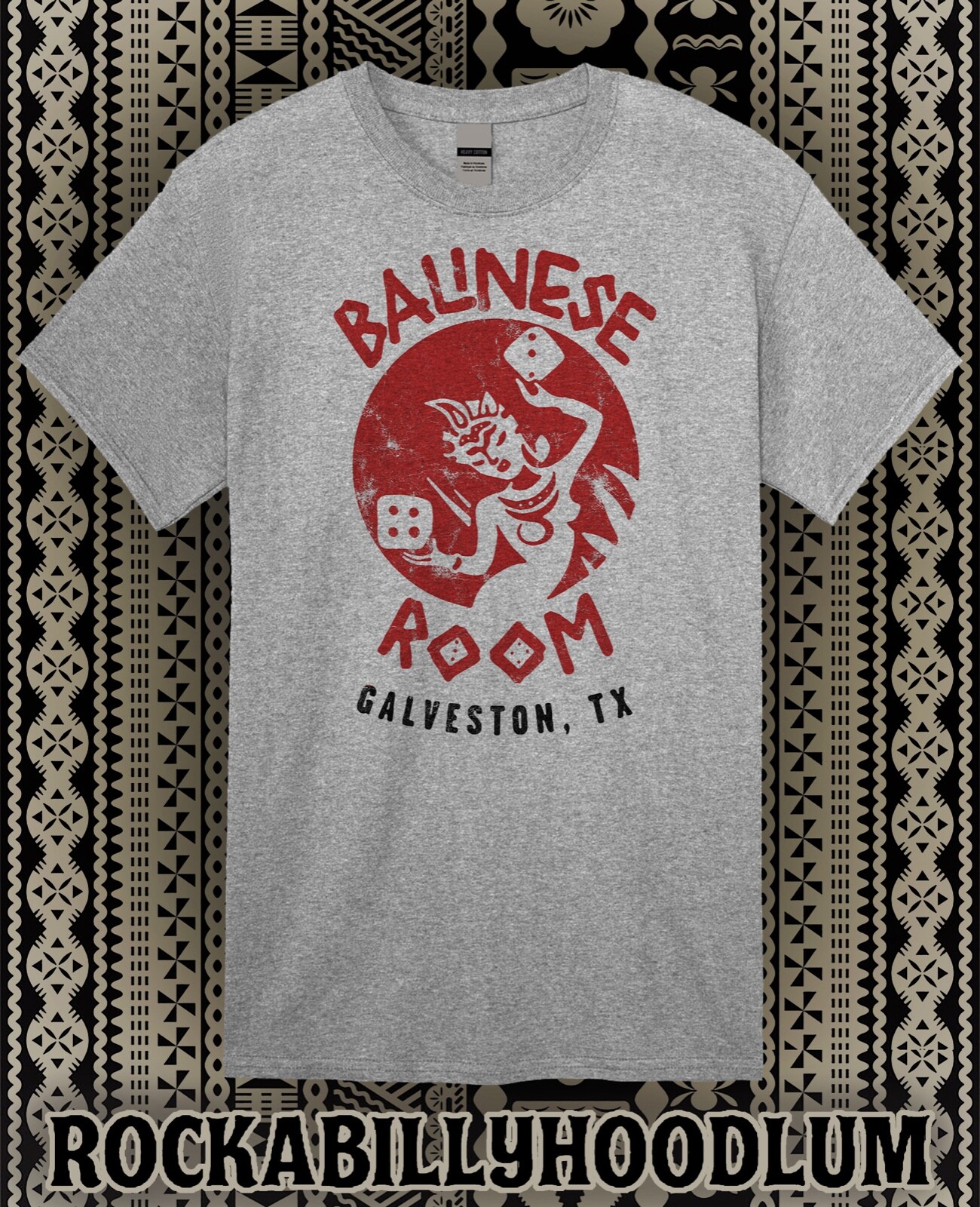 Retro Tiki tee T Shirt Bar Restaurant Mug Rum Polynesian Balinese Room TX