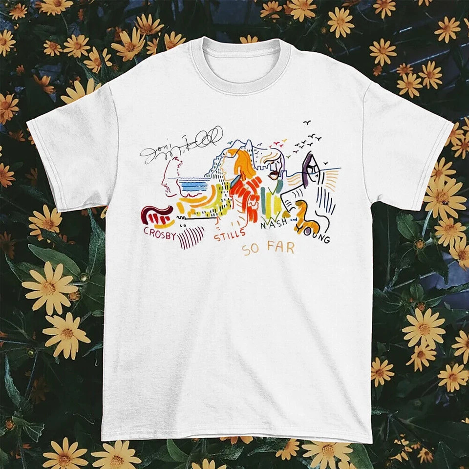 New Rare Joni Mitchell Cotton Unisex All sizes White Shirt TH481