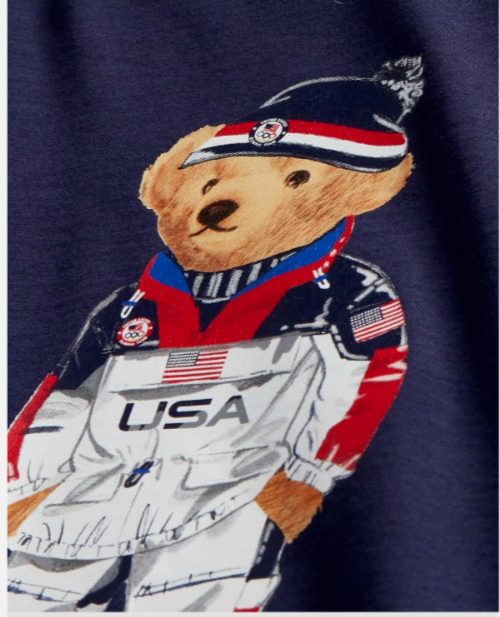 Polo Ralph Lauren Mens Navy Team USA Polo Bear Olympic T Tee Shirt Sweater NWT