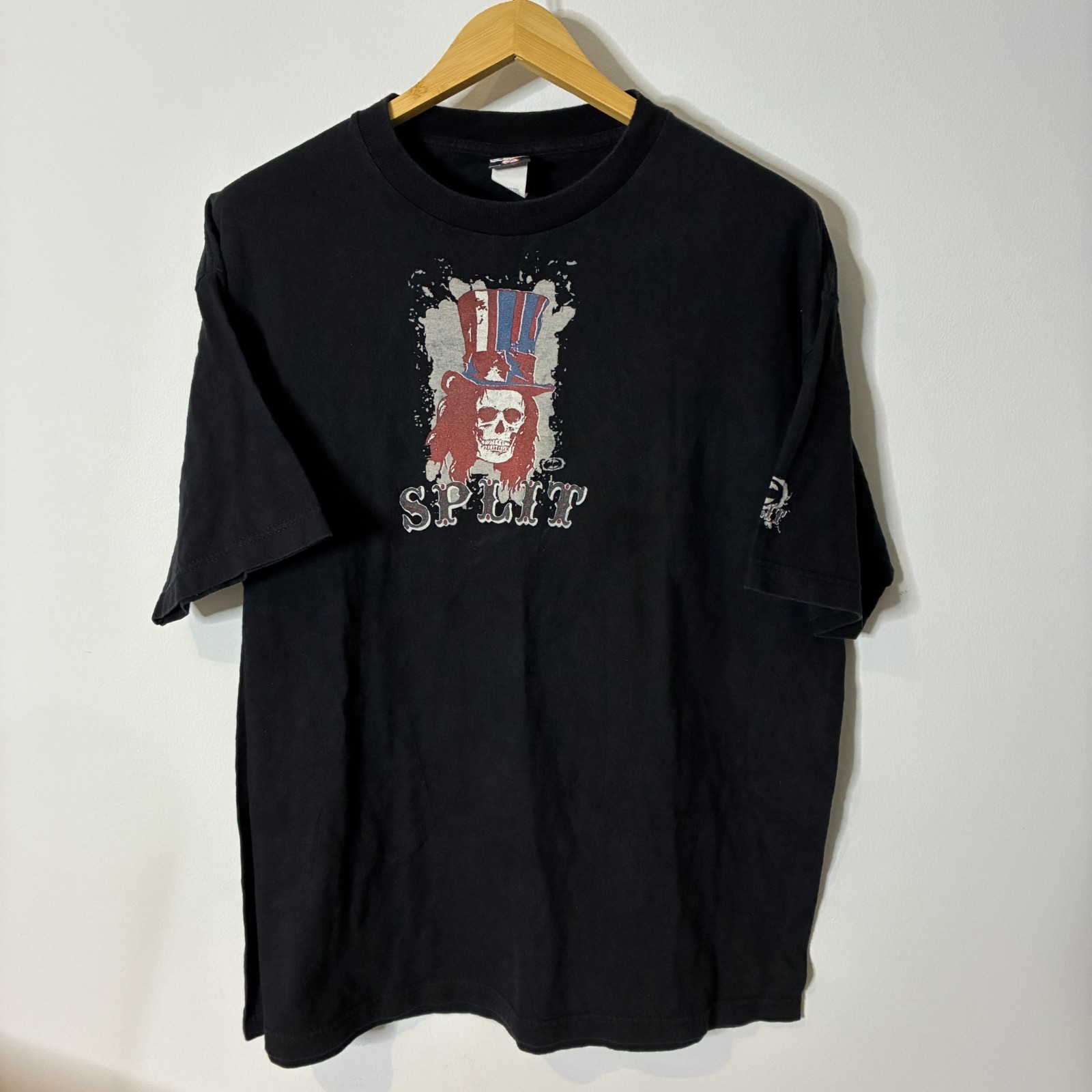 Vintage Split Shirt Mens XL Extra Large Black Skateboard Y2K Skate Surf
