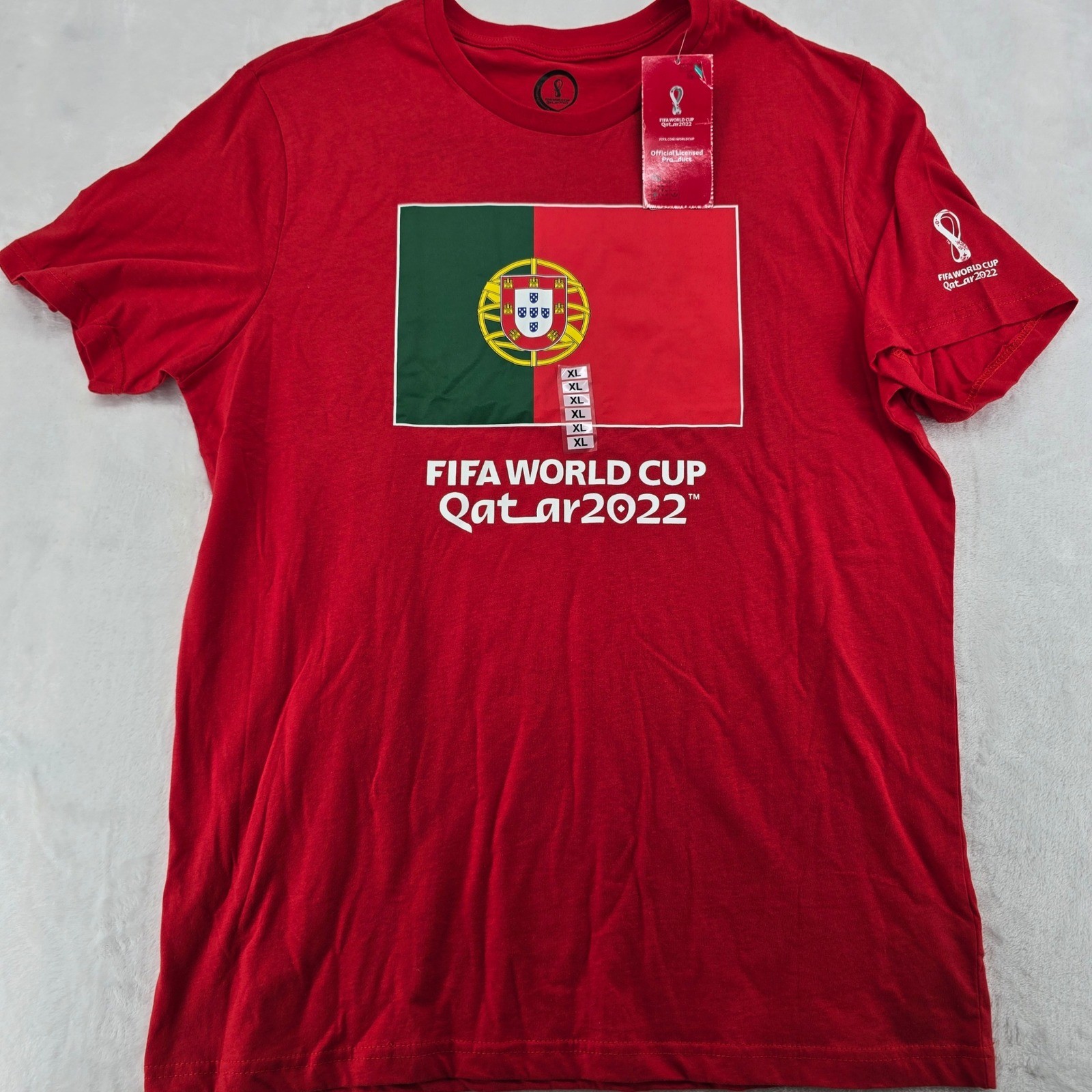 FIFA World Cup Qatar 2022 Mens XL T-Shirt Red Portugal Flag Soccer Outerstuff