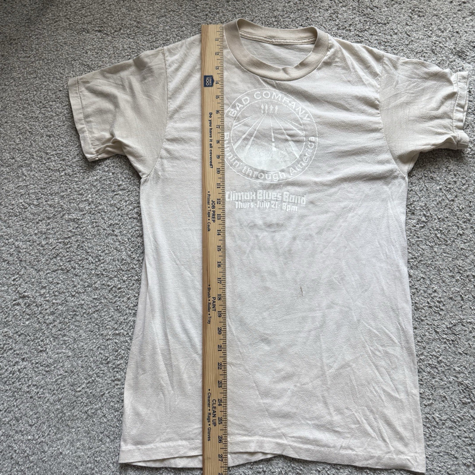 Vintage 1977 Bad Company Burnin Through America Tour Tee Climax Blues Band