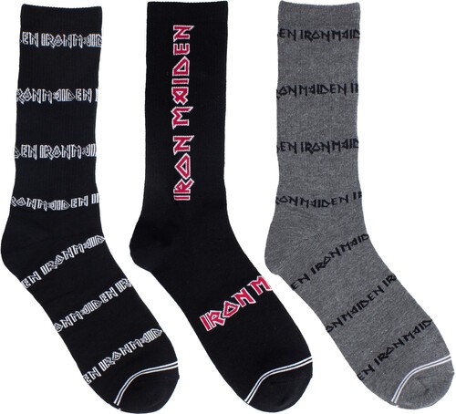 Iron Maiden – Perri’s – Iron Maiden – Crew Socks (Assorted Styles 3 Pack Gift Bo