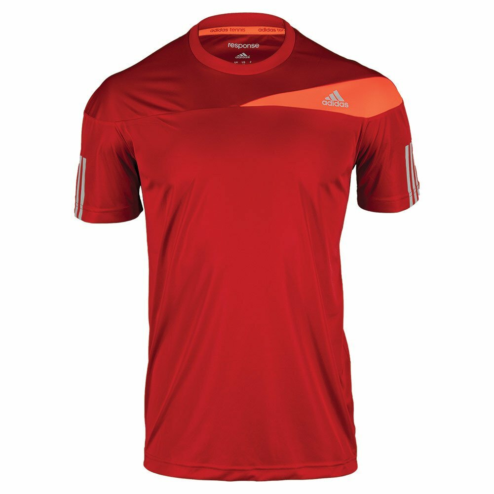 Adidas Tennis Response Tee Crew T-Shirt Short Sleeved Power Red/Solar Red AA7115
