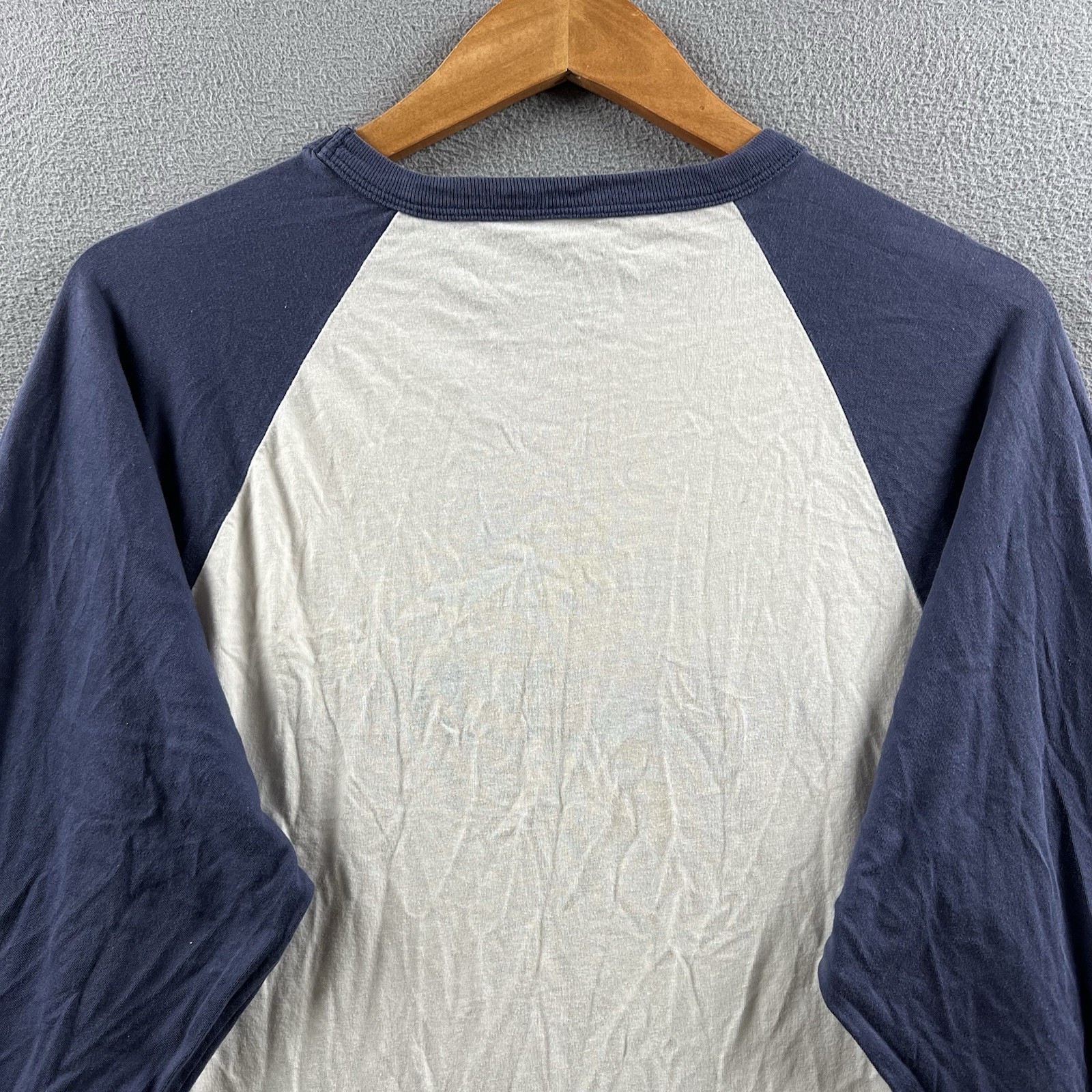 Vintage American Eagle Shirt Mens Large White Blue Reversible Y2K Raglan Skater