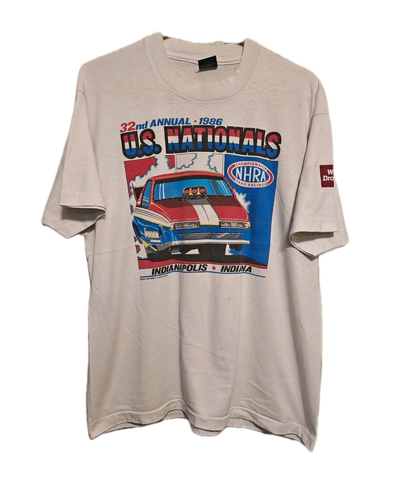 Vintage NHRA 1986 US Nationals Indianapolis Indiana T-Shirt Size XL Used As-Is