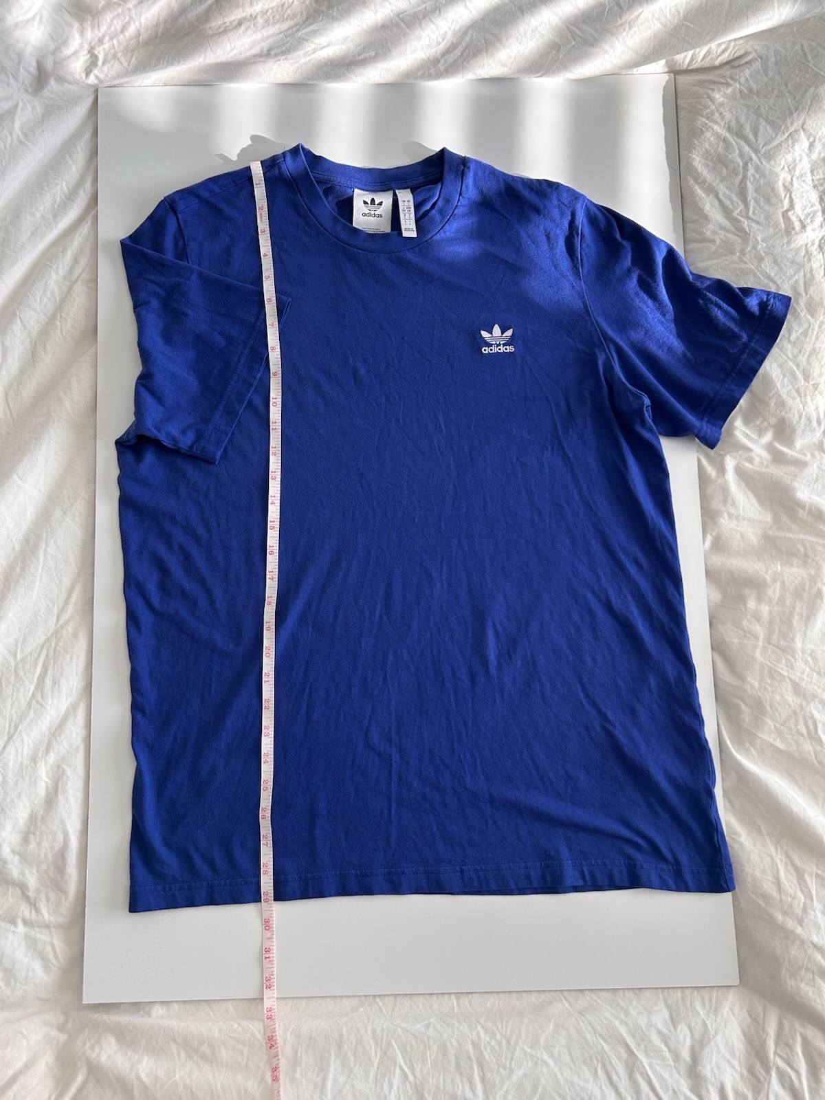 Adidas Originals Trefoil T Shirt Mens Large Blue Embroidered Logo Casual Tee