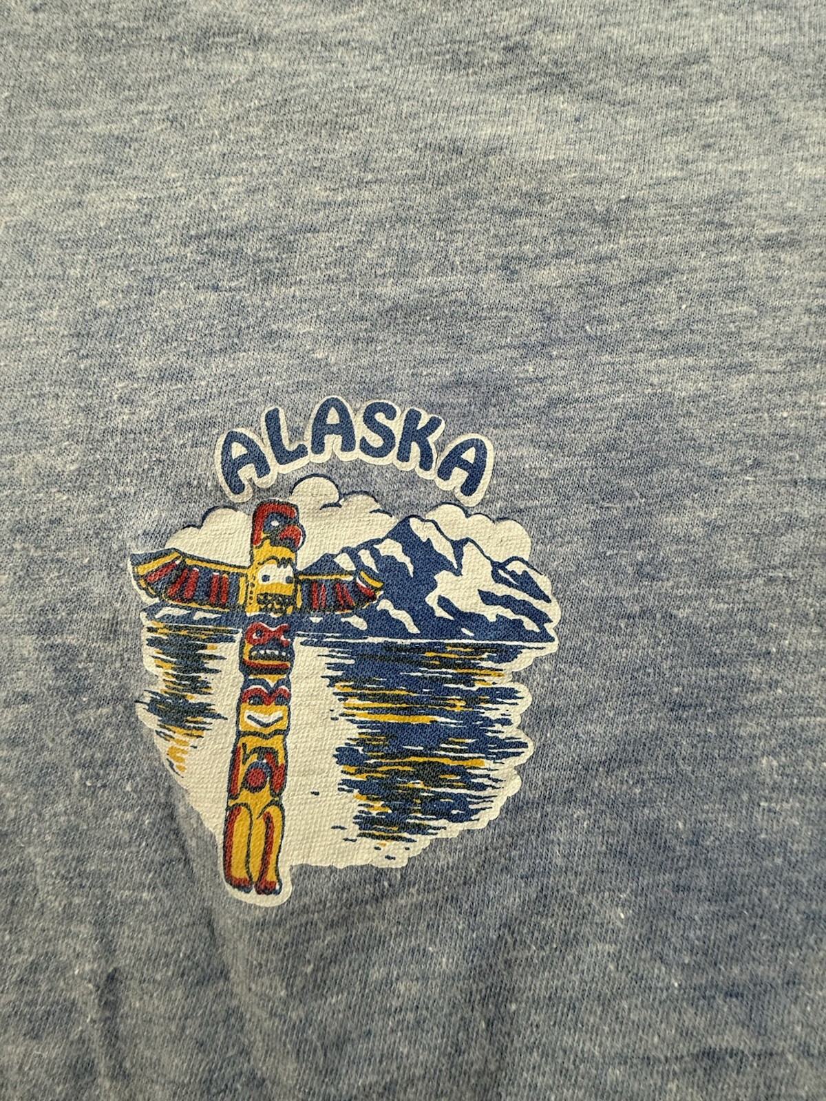 Vintage 70s Alaska Graphic Ringer T-Shirt made in USA Large