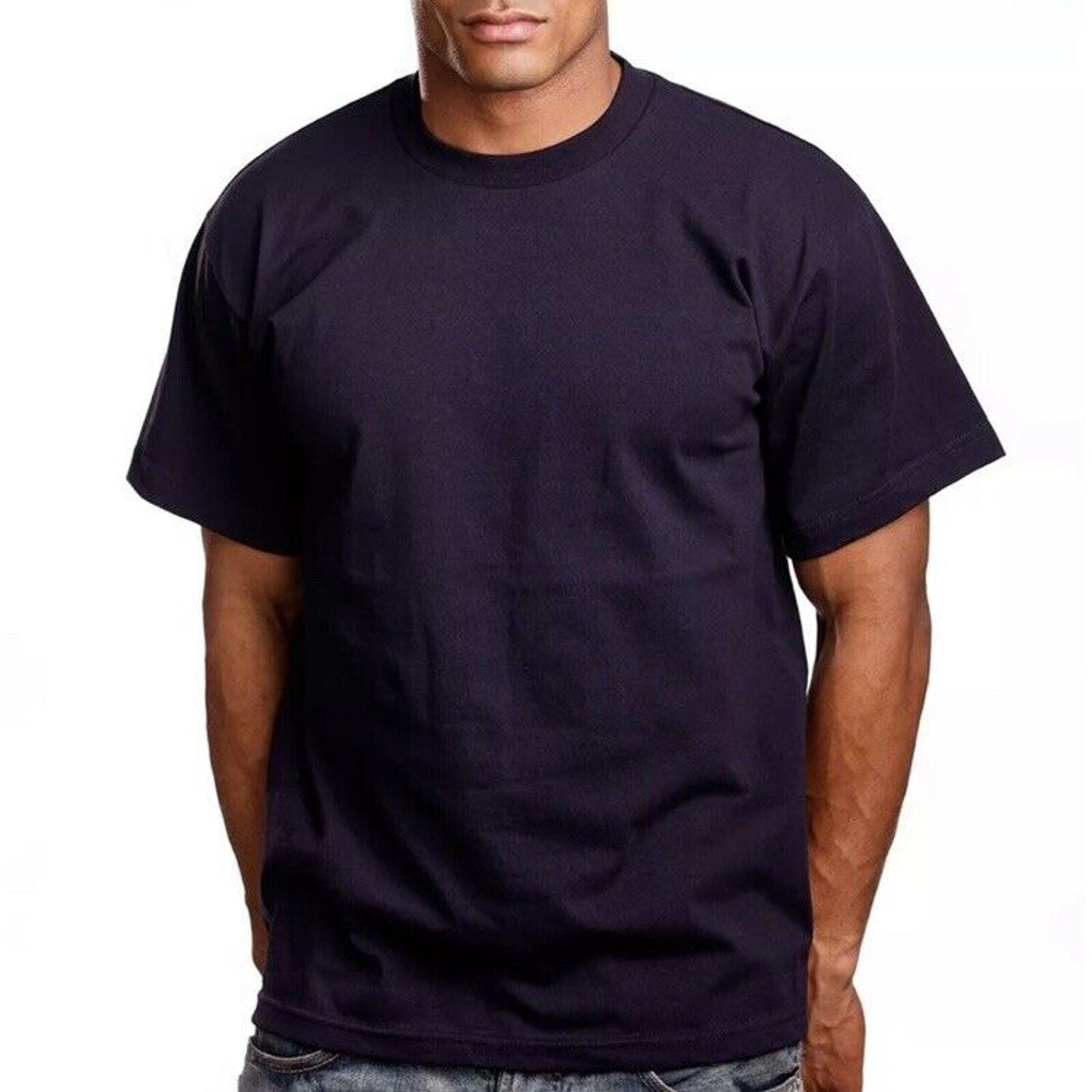 Pro 5 Athletic Men’s 5.6oz Navy Blue 100% Cotton Short Sleeve T-Shirt