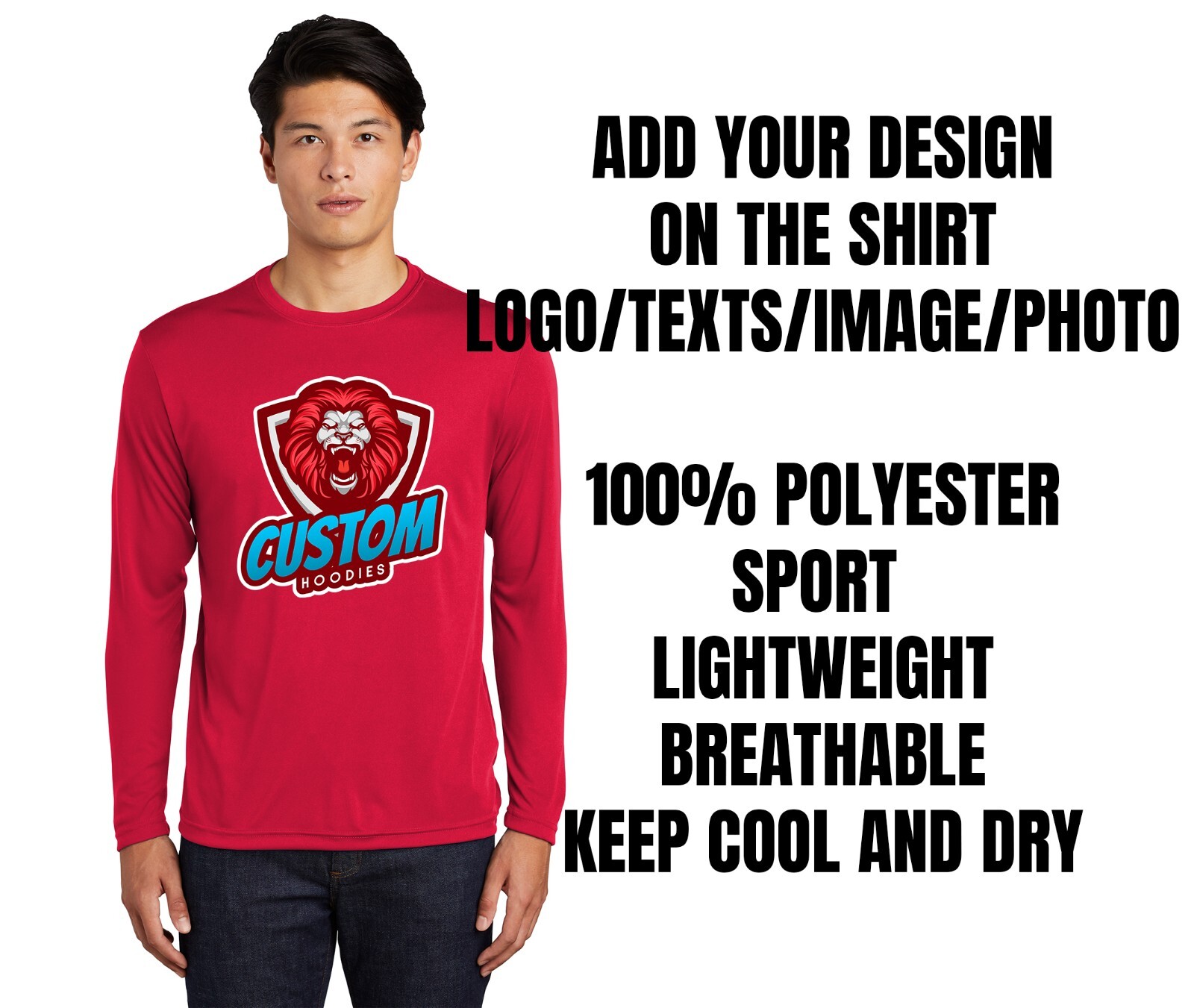 Ink Stitch Design Your Own Custom Printed Poly Performance Long Sleeve Tees