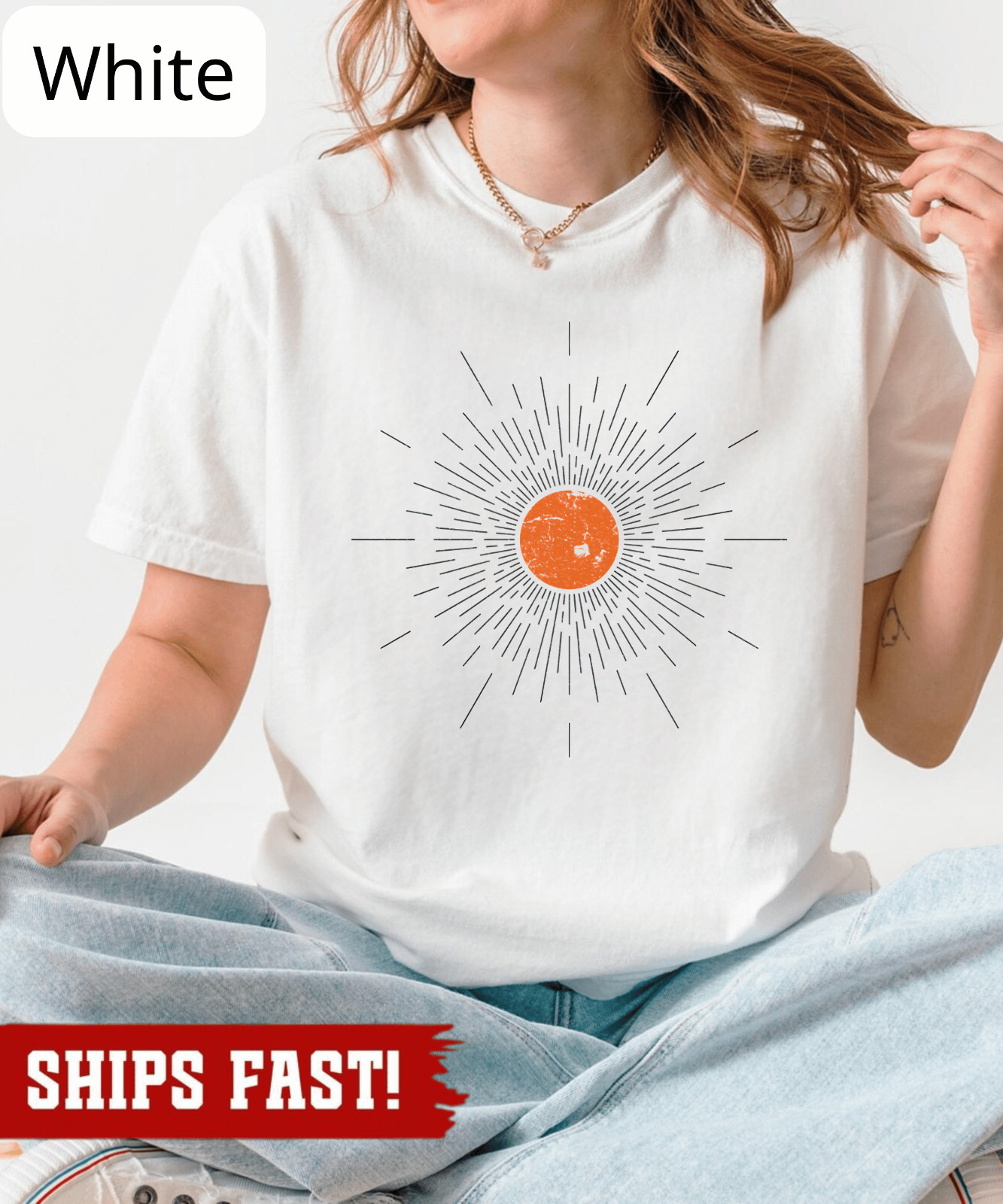 Sun T-shirt, Sunburst Shirt, Vintage Summer Vibes Tee, Boho Spring Outfit, Inspi